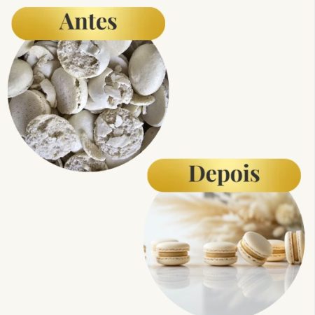 macarons antes e depois